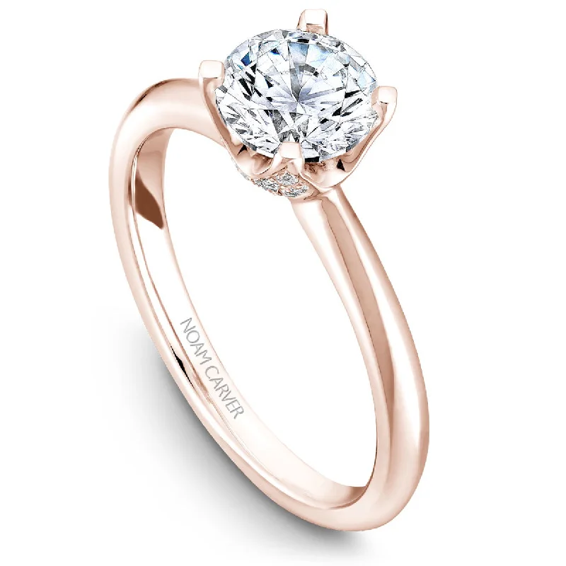 Noam Carver Tulip Solitaire Engagement Ring Setting in Rose Gold