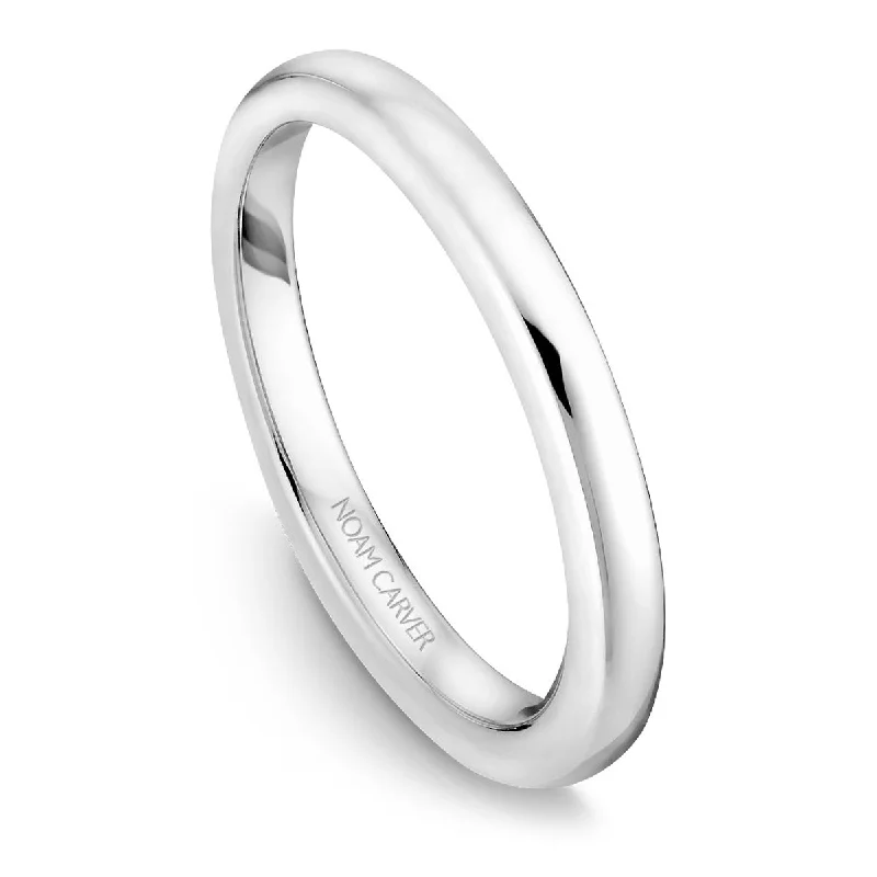 Noam Carver Plain Wedding Band in White Gold