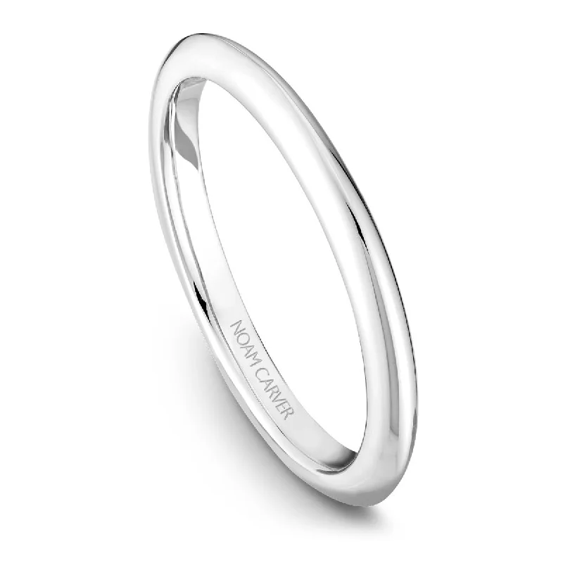 Noam Carver Thin Plain Wedding Band in White Gold