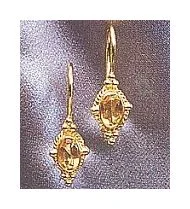 14k Camelot Yellow Topaz Earrings