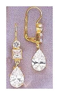 14k Duchess Of Kent Cubic Zirconia Earrings