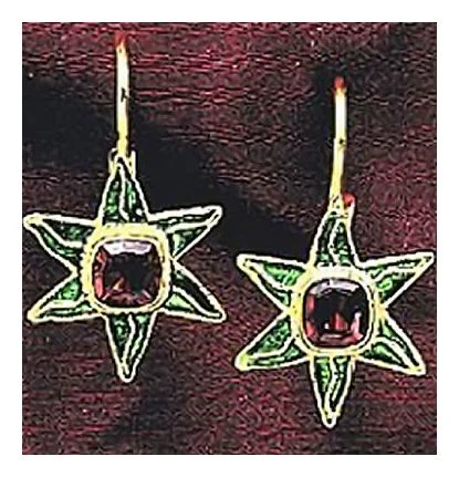 14k Garnet Holiday Earrings