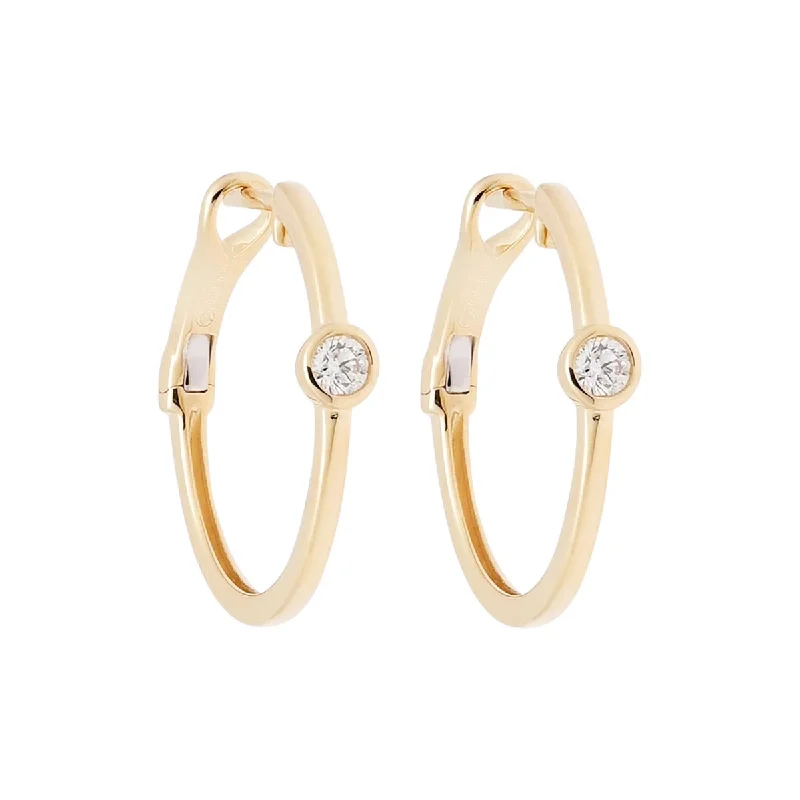 Diamond Bezel Hoop Earrings in 14kt Yellow Gold (1/7ct tw)