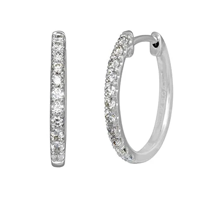 Diamond Hoop Earrings in 14kt White Gold (1/3ct tw)