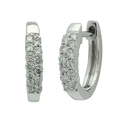 Diamond Hoop Earrings in 14kt White Gold (1/4ct tw)