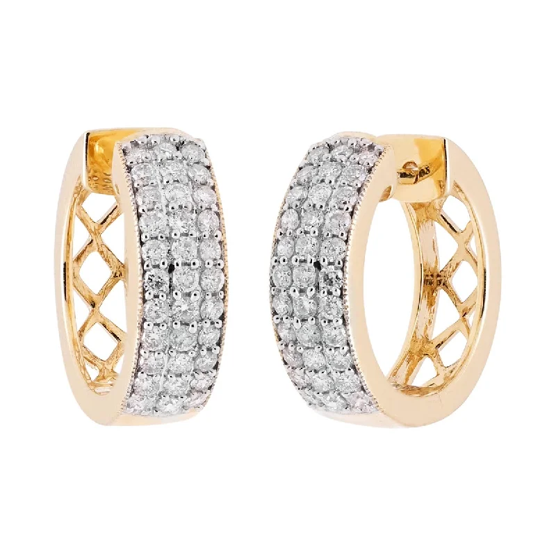 Diamond Hoop Earrings in 14kt Yellow Gold (1/2ct tw)