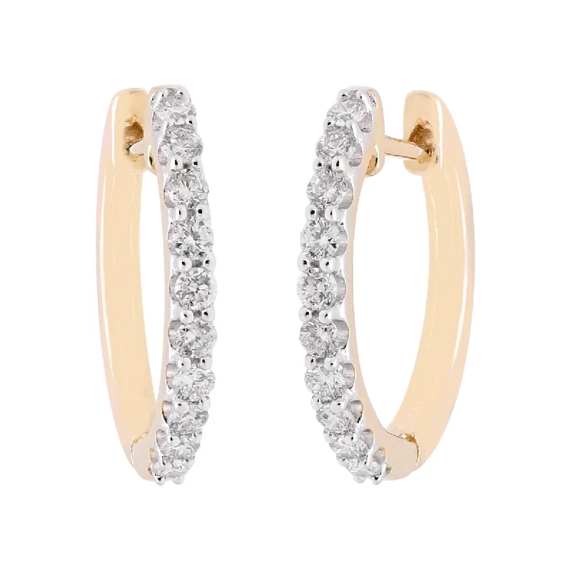 Diamond Hoop Earrings in 14kt Yellow Gold (1/3ct tw)