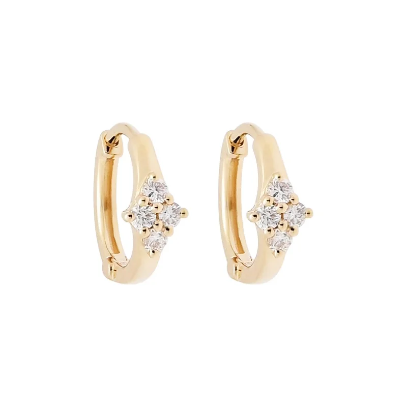 Diamond Hoop Earrings in 14kt Yellow Gold (1/7ct tw)