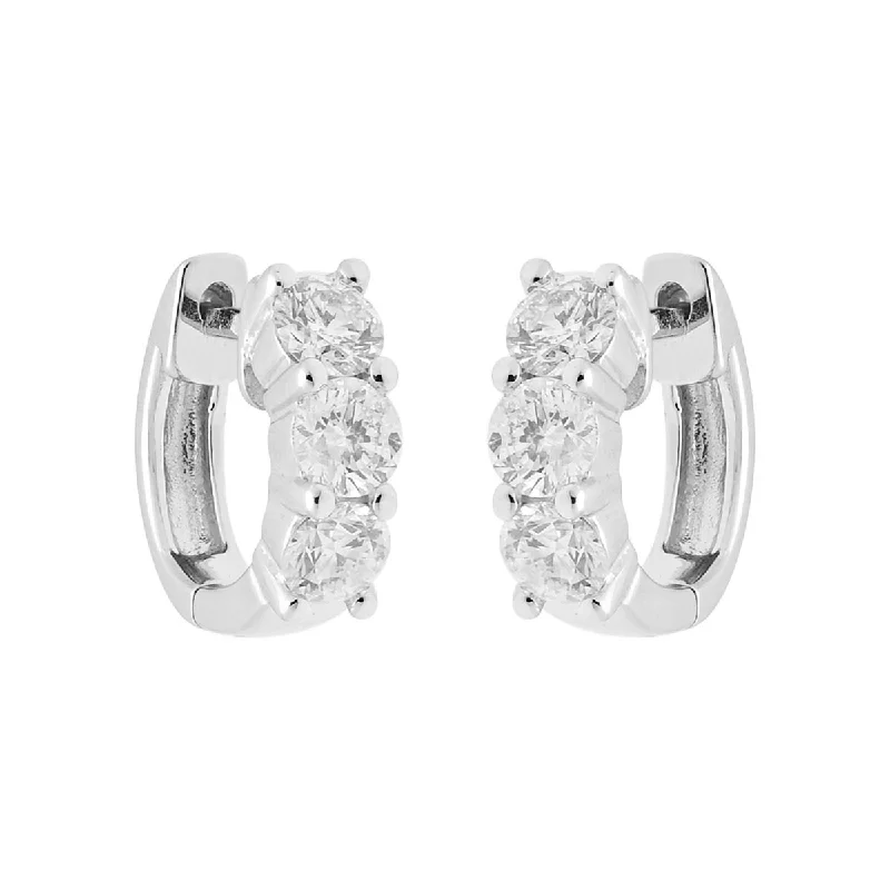 Diamond Huggie Earrings in 14kt White Gold (1 1/2ct tw)