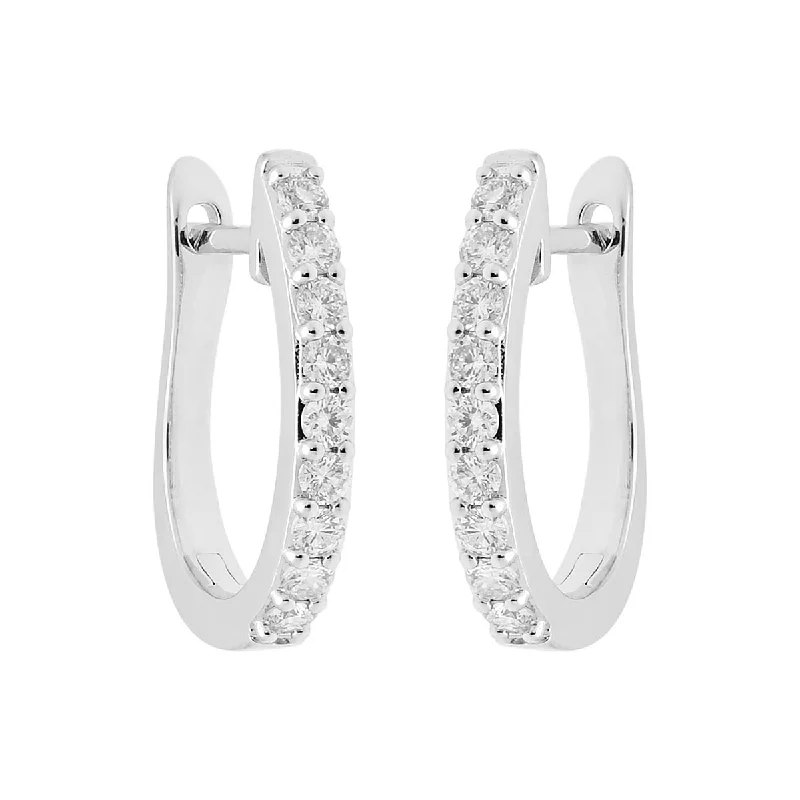 Diamond Huggie Earrings in 14kt White Gold (1/2ct tw)