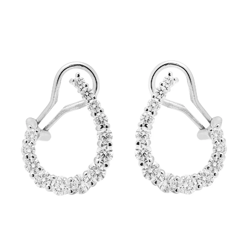 Diamond U Shape Earrings in 14kt White Gold (2ct tw)