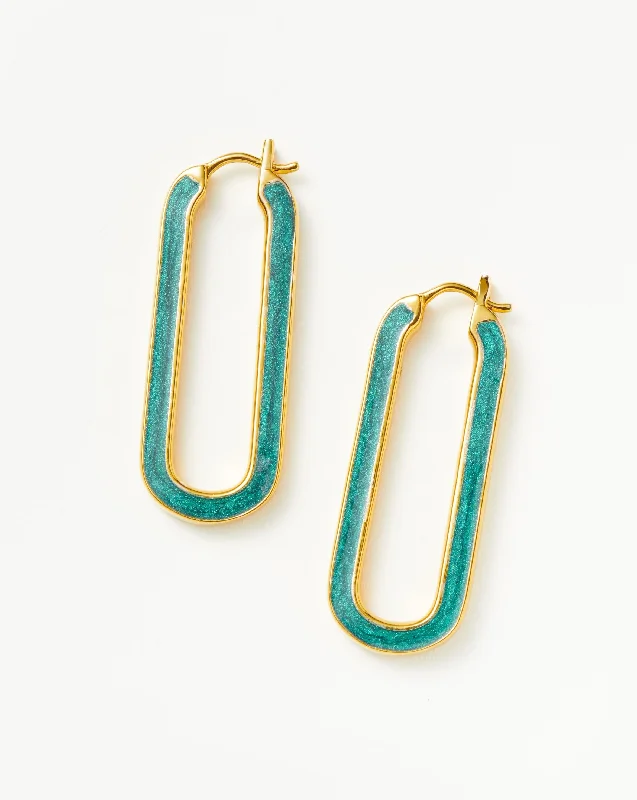 Enamel Haze Ovate Large Hoop Earrings