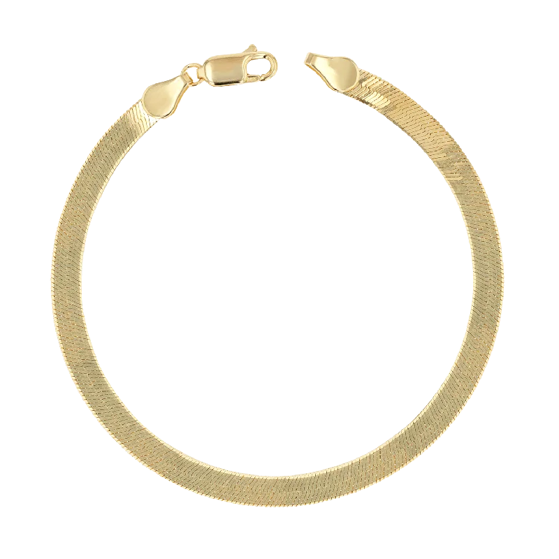 14K Gold Grand Herringbone Bracelet 5mm