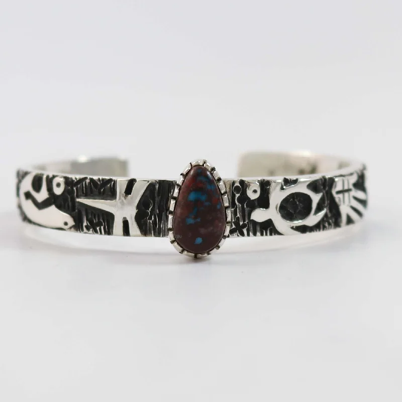 Bisbee Turquoise Petroglyph Cuff