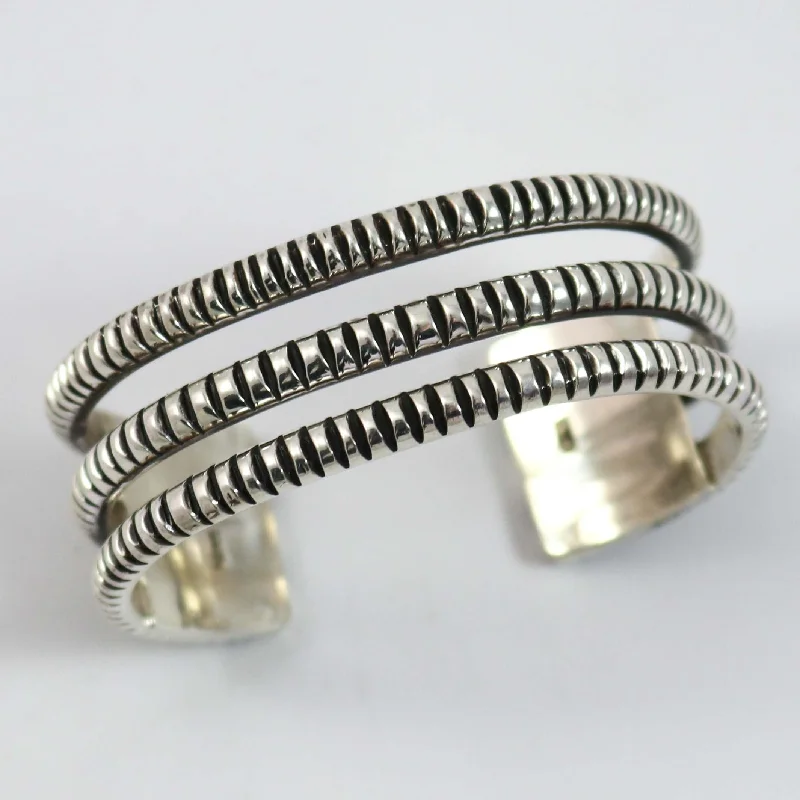 Filed Silver Cuff