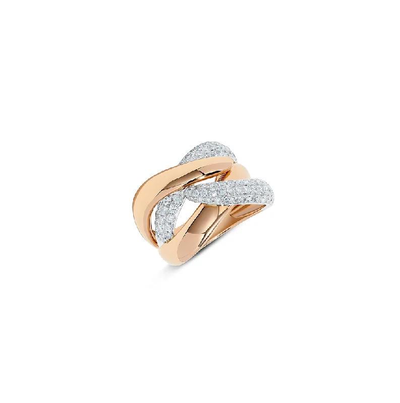 Sabel Collection Rose and White Gold Diamond Crossover Ring