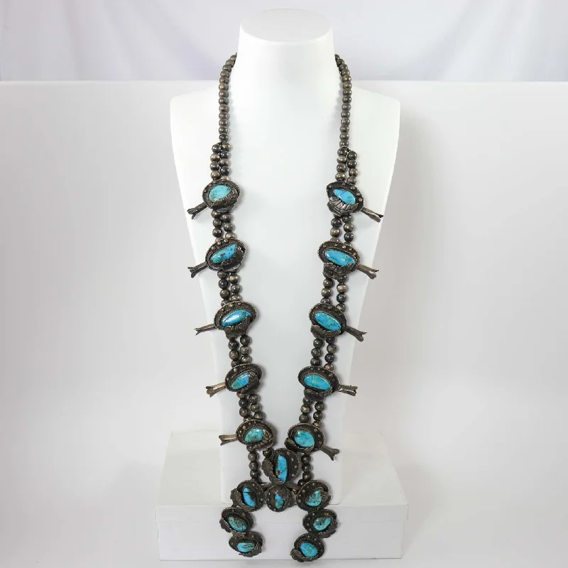 1970s Turquoise Squash Blossom