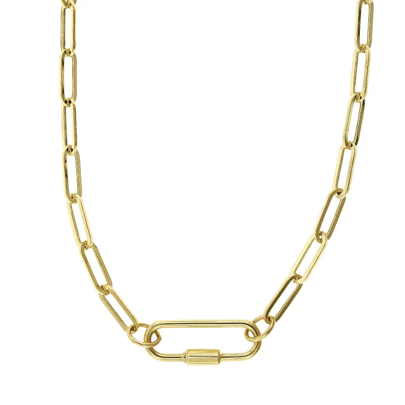 14K Yellow Gold Paperclip Necklace