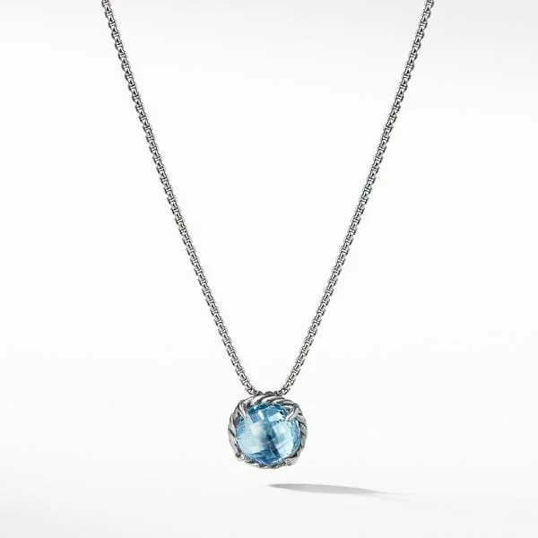 Chatelaine Pendant Necklace with Blue Topaz