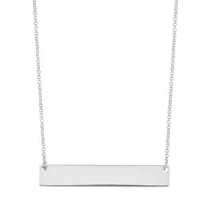 Sterling Silver Engravable Bar Necklace