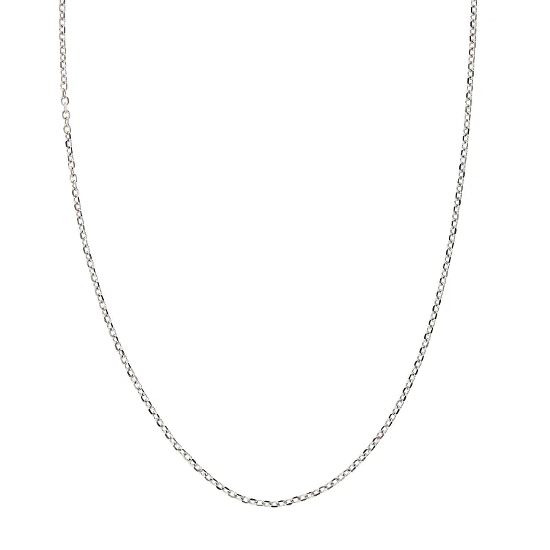 14K White Gold Cable Link Chain