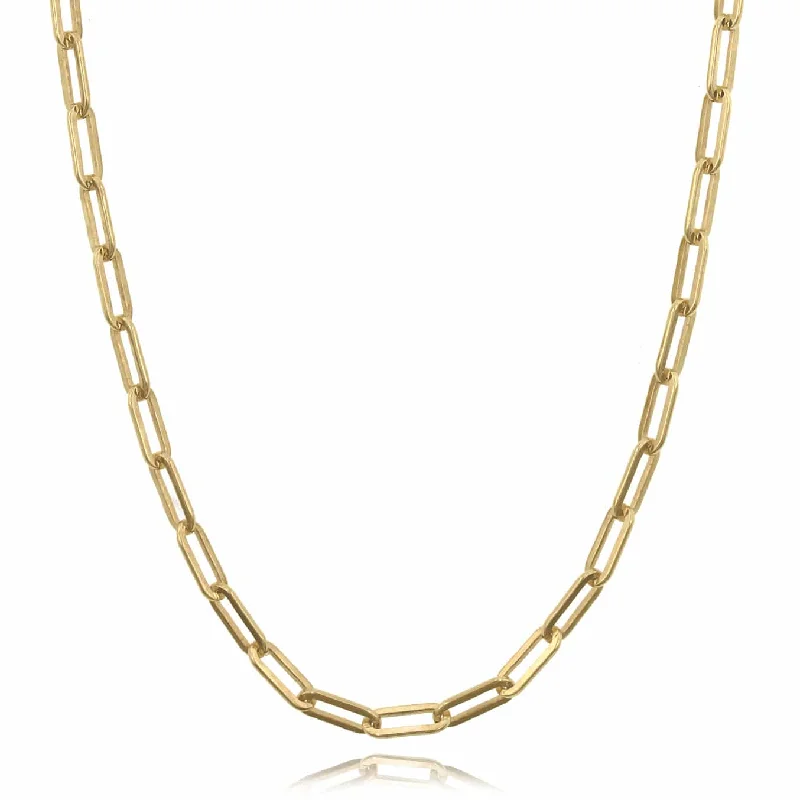 14K Yellow Gold Paperclip Necklace